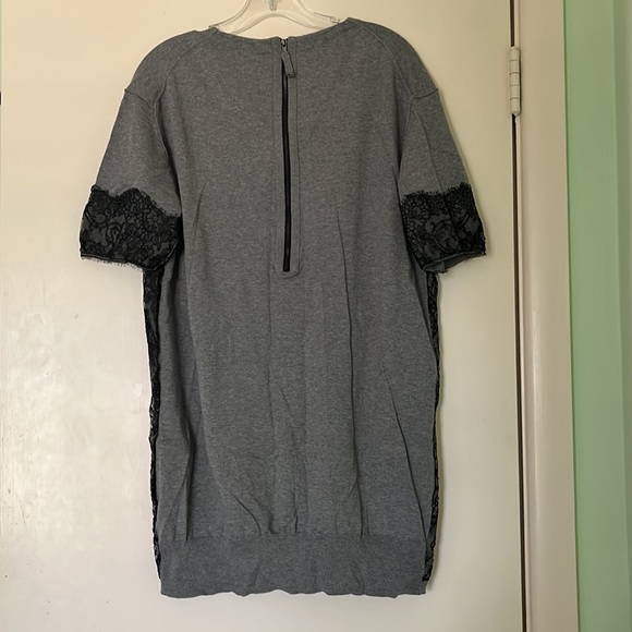 Zhor & Nema Lace Grey Short Sleeve Sweater - Picture 2 of 3